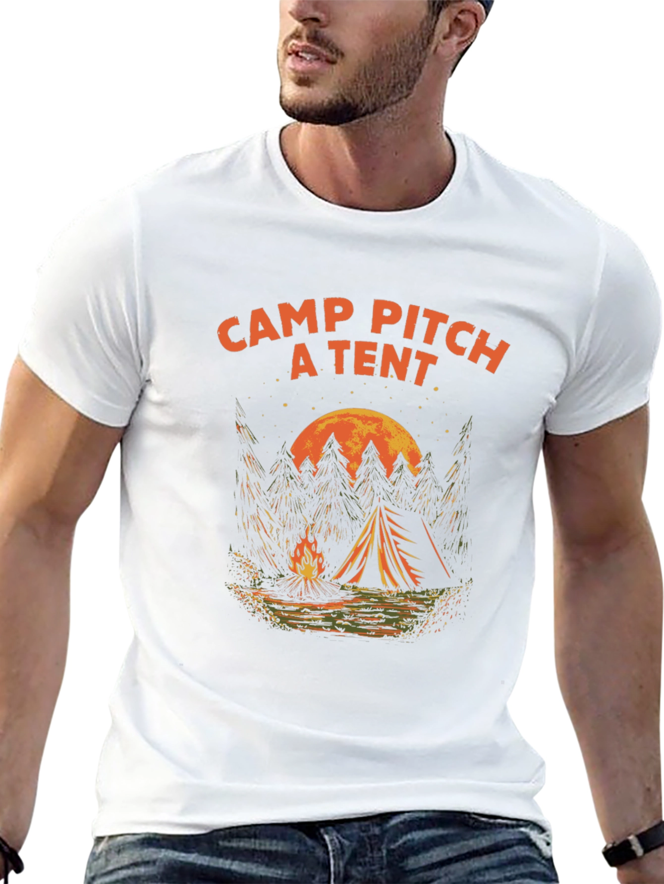 Camp Pitch a Tent T-Shirt Camping Adventure Tee