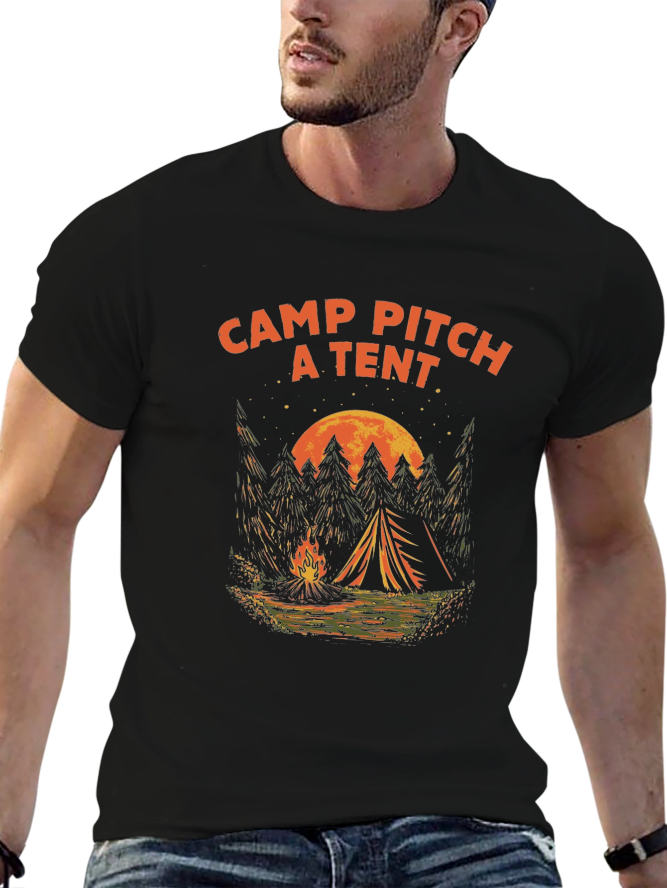 Camp Pitch a Tent T-Shirt Camping Adventure Tee