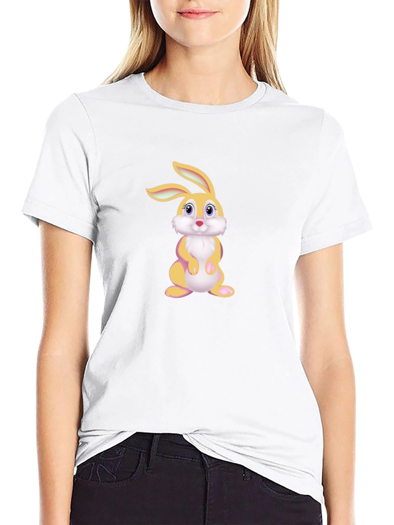 Cute Cartoon Bunny Graphic T-Shirt