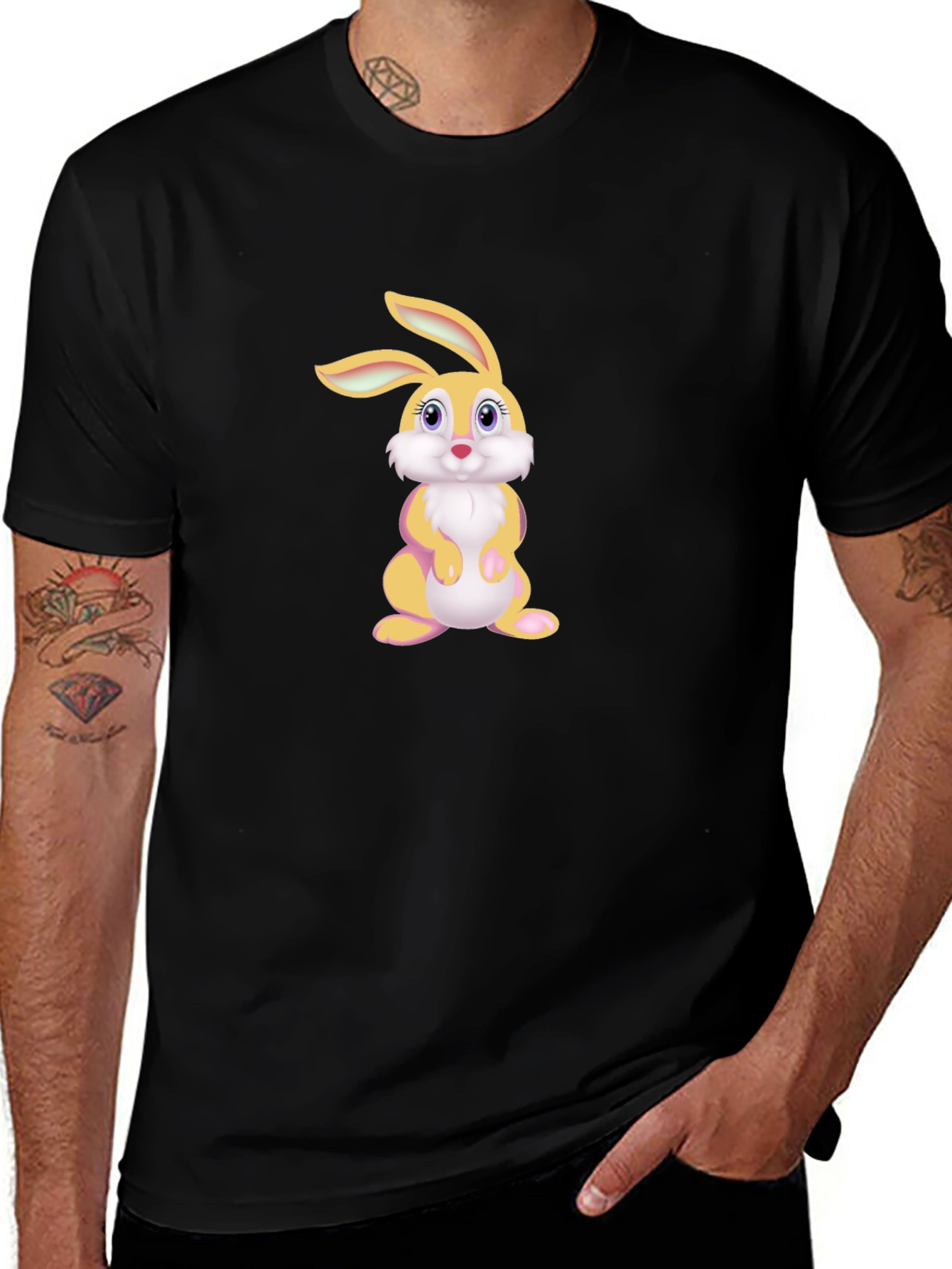 Cute Cartoon Bunny Graphic T-Shirt