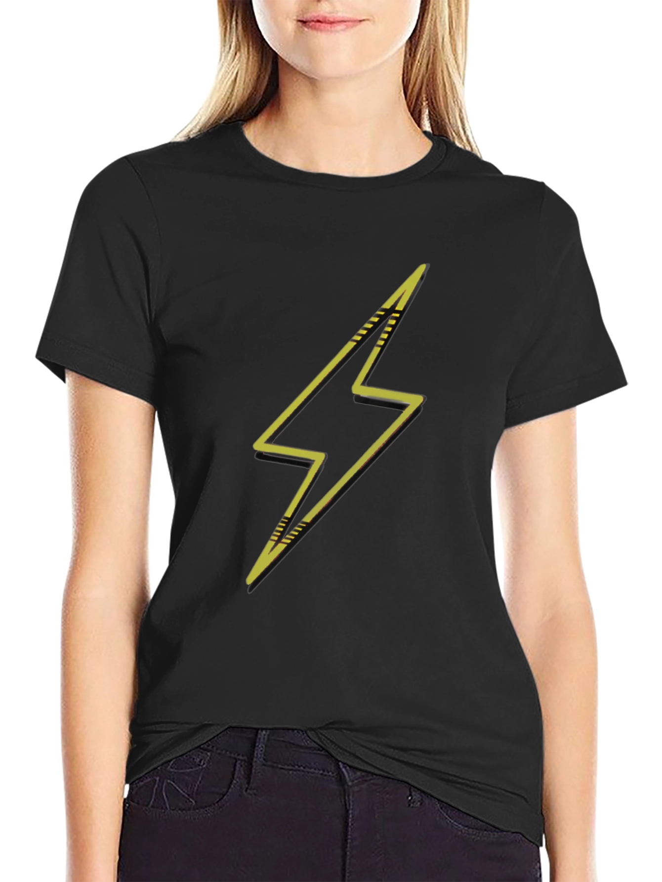 Lightning Bolt Graphic Black T-Shirt