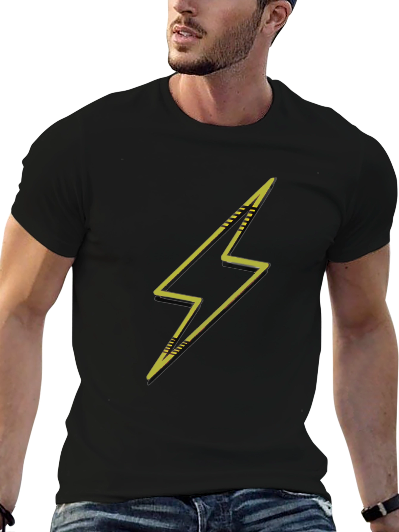 Lightning Bolt Graphic Black T-Shirt