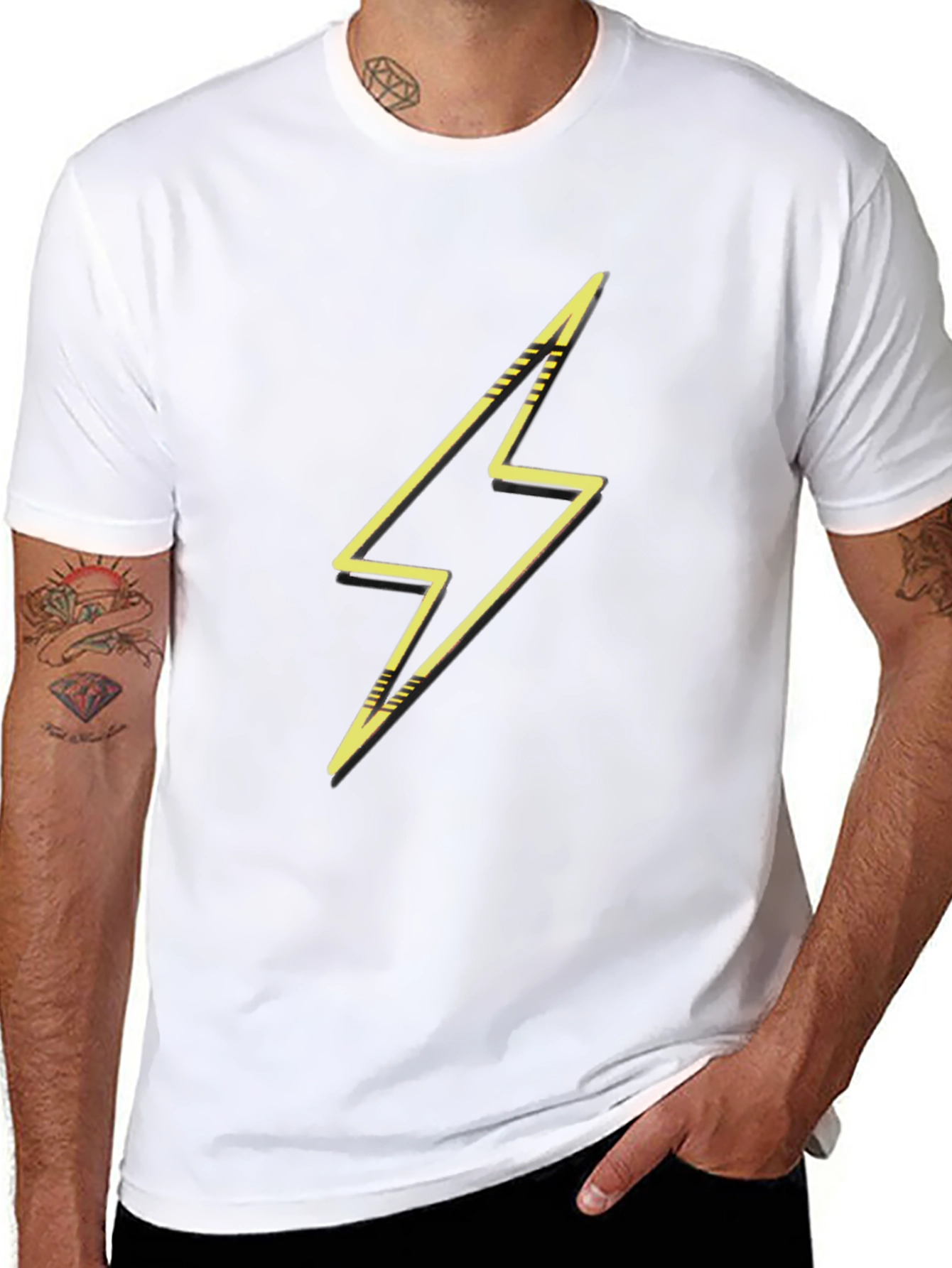 Lightning Bolt Graphic Black T-Shirt