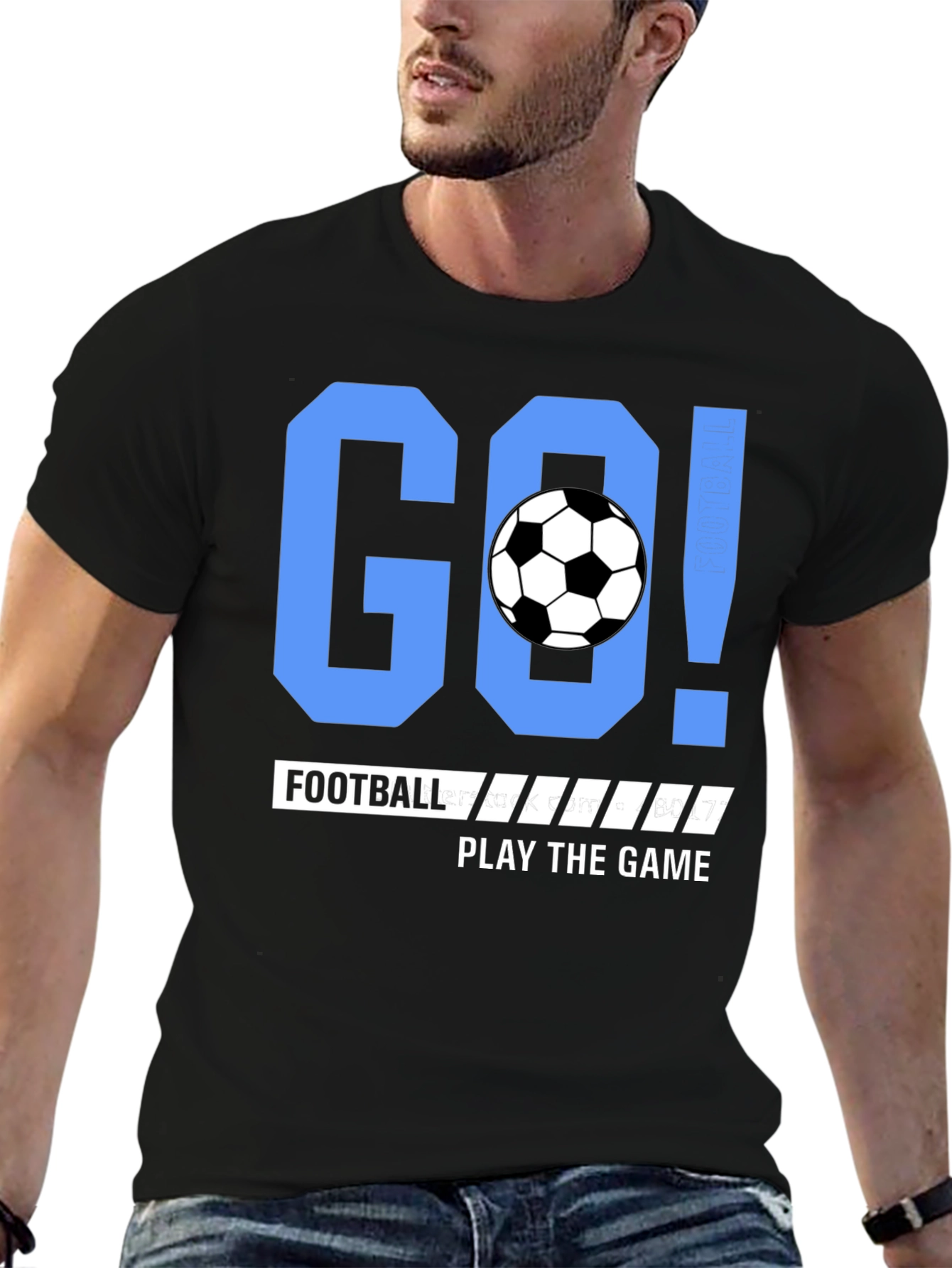 Go Football Play the Game Black T-shirt