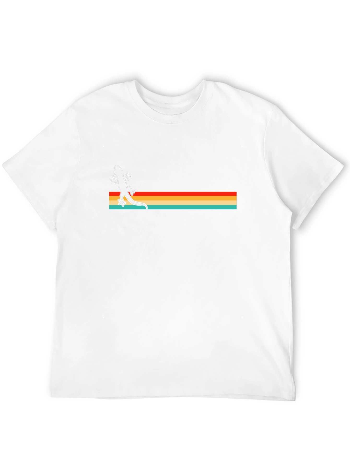 Retro Lizard Striped Graphic T-Shirt