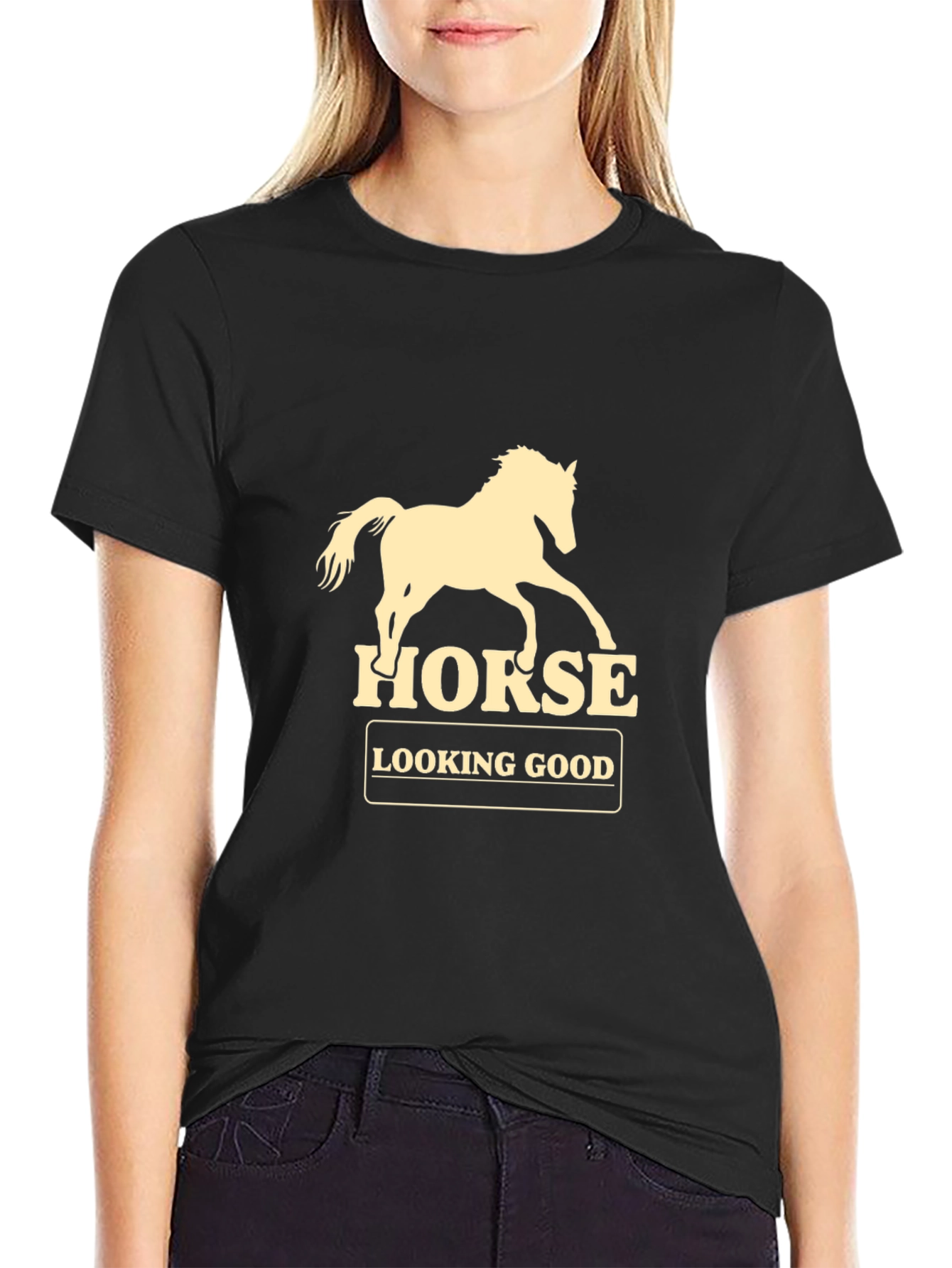 Horse Graphic Mens T-Shirt - Black