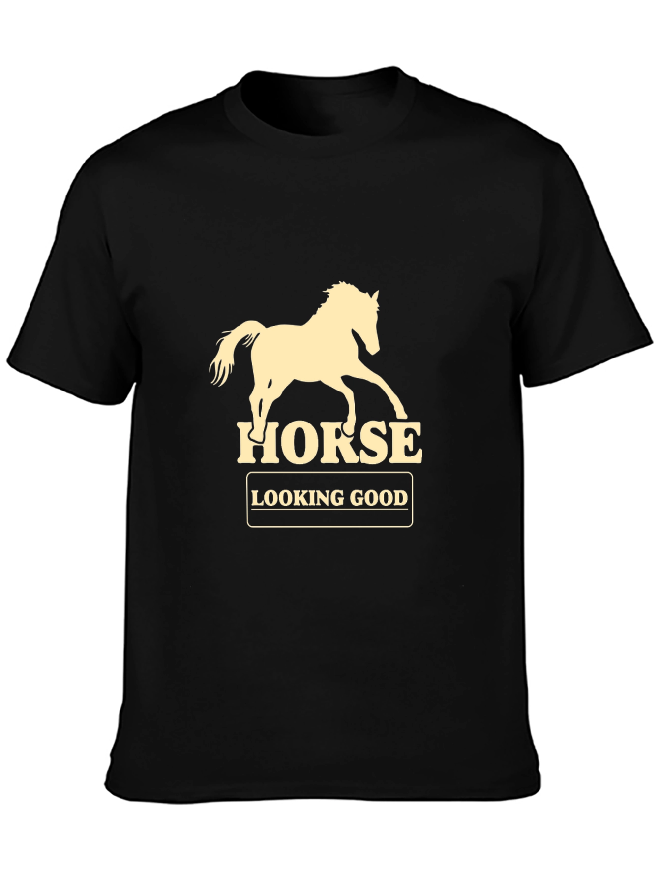 Horse Graphic Mens T-Shirt - Black