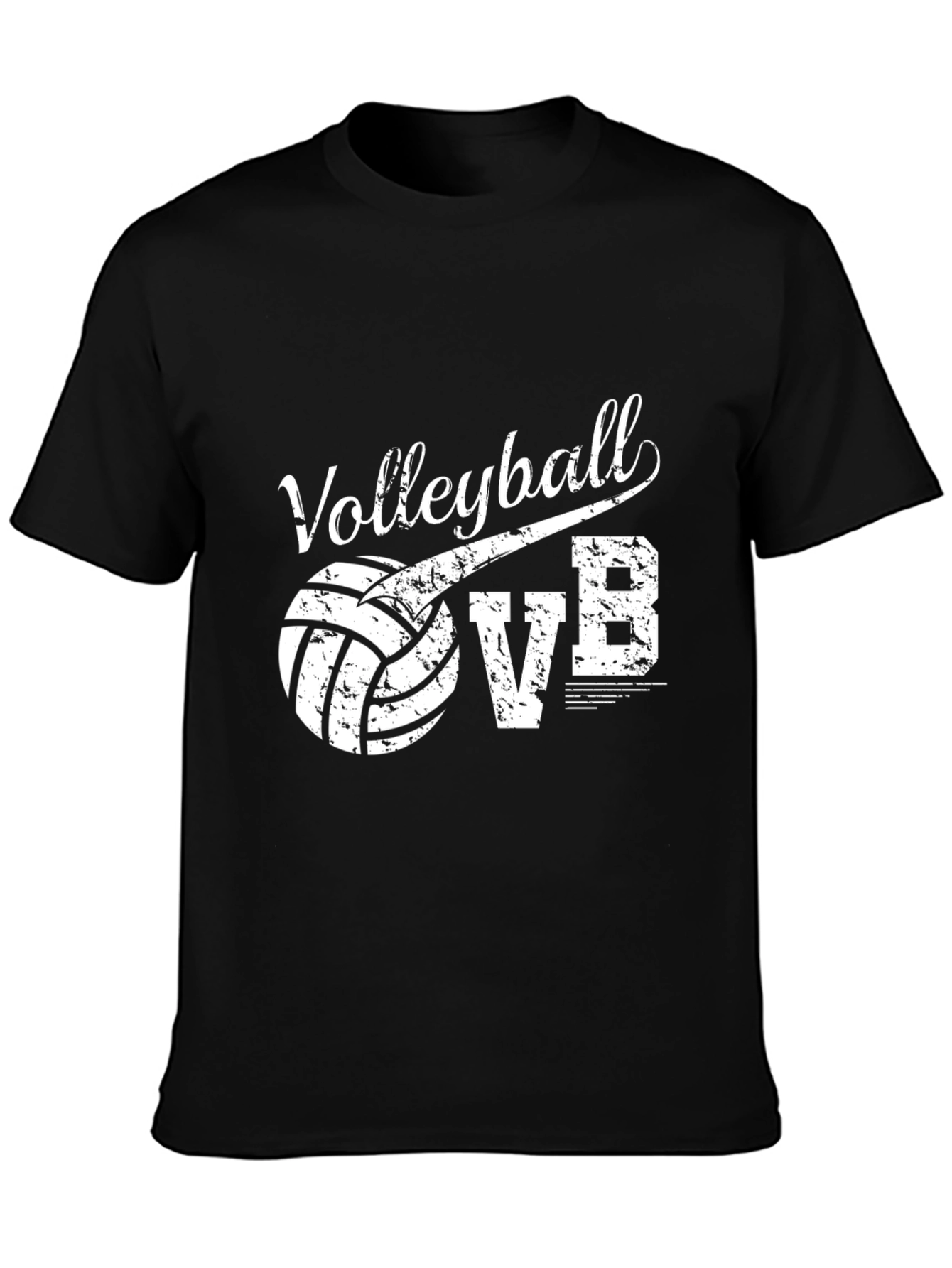Volleyball VB Graphic T-Shirt - Black Cotton Tee