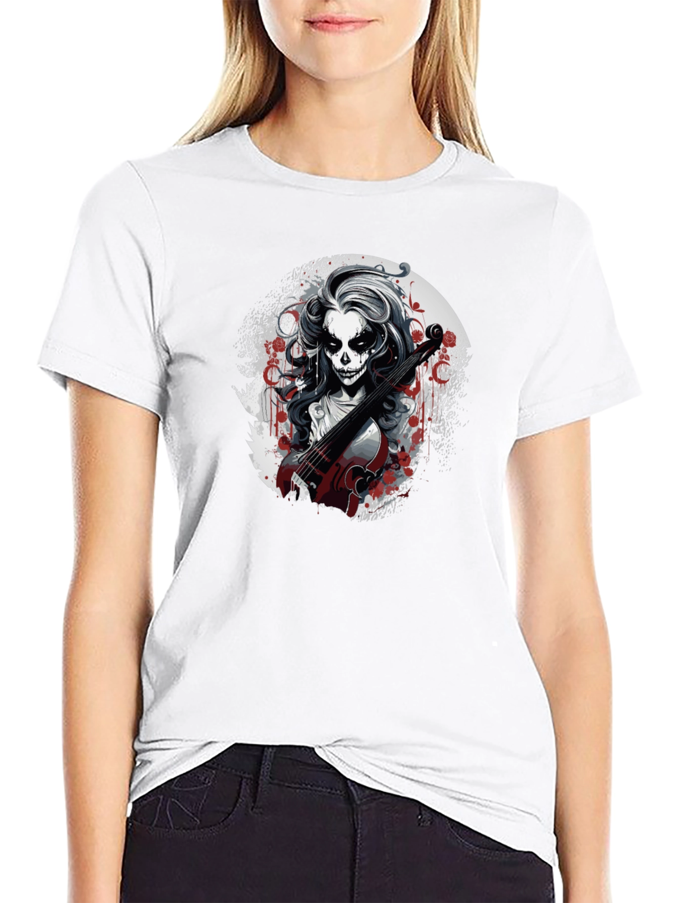 Dia de los Muertos Violinist Graphic T-Shirt