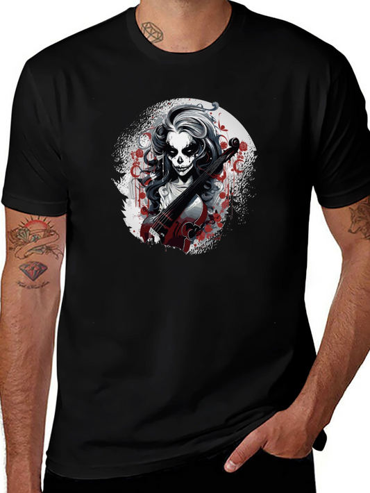 Dia de los Muertos Violinist Graphic T-Shirt