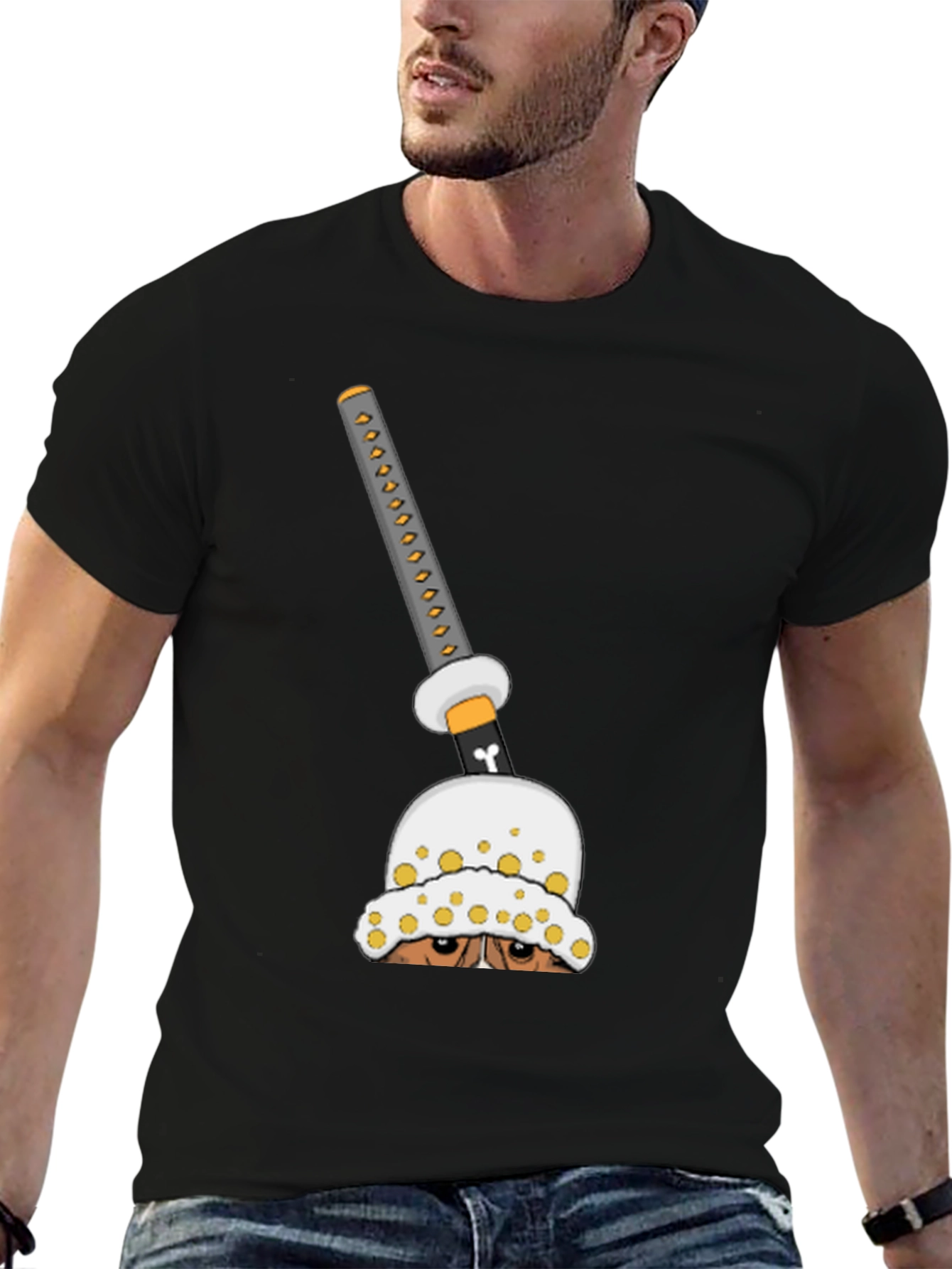 Anime Sword Graphic T-Shirt - Black