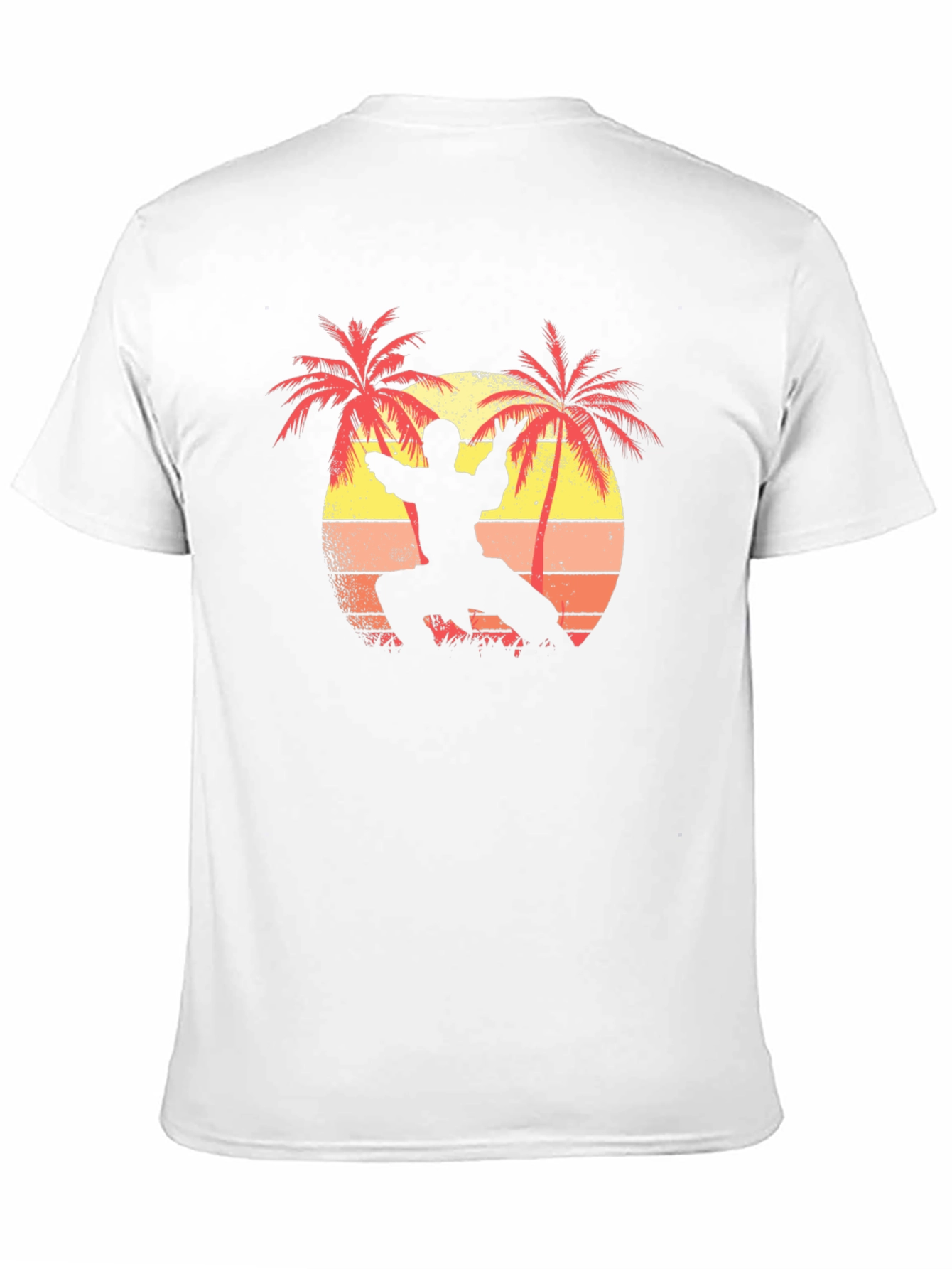 Martial Arts Palm Tree Sunset Black T-Shirt