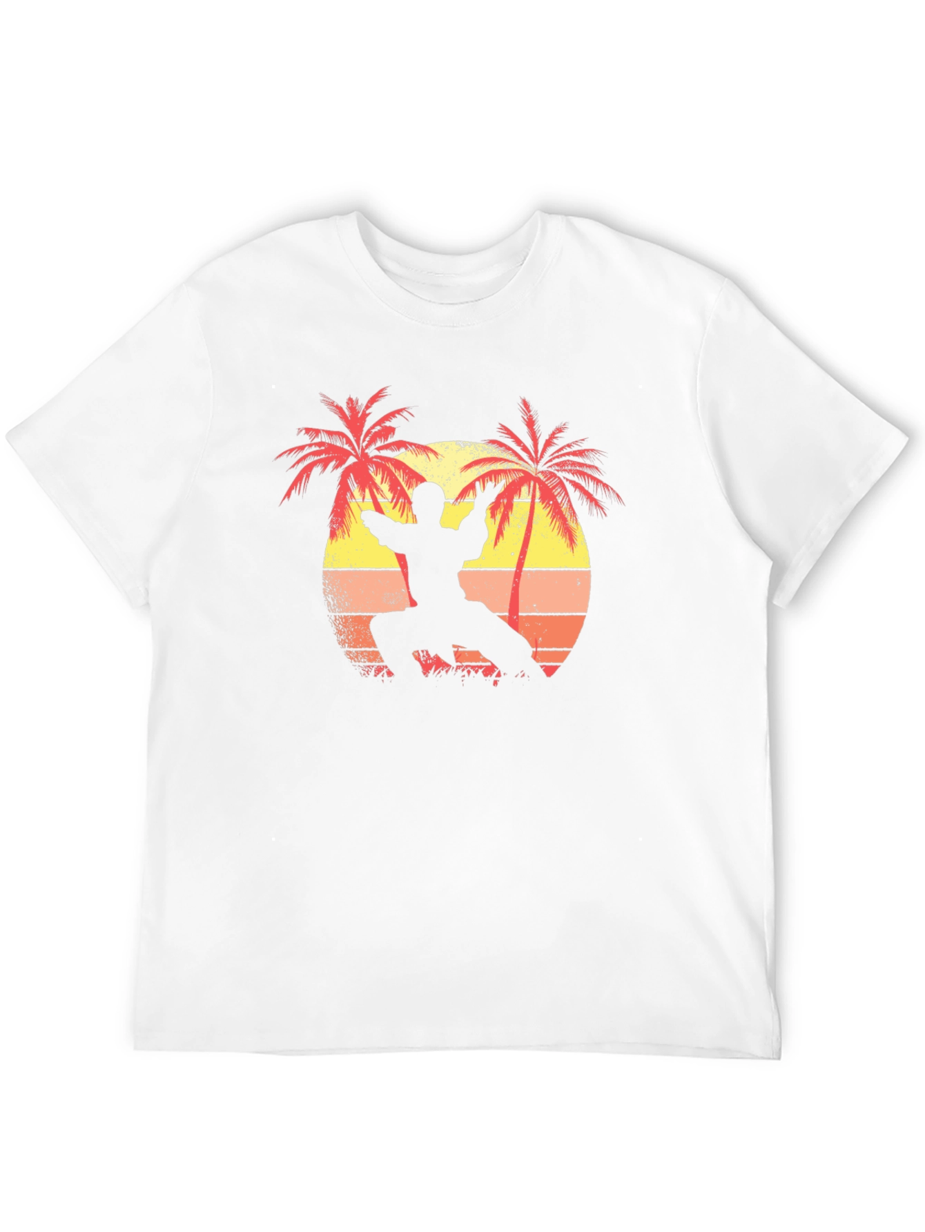 Martial Arts Palm Tree Sunset Black T-Shirt