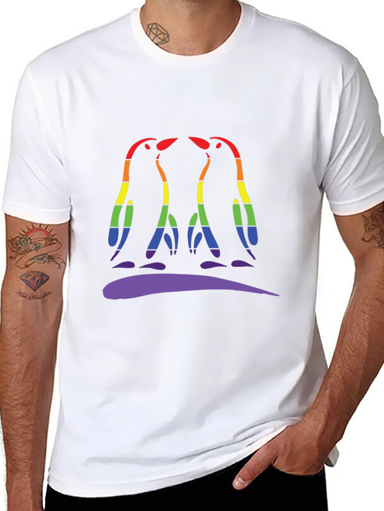 Rainbow Pride Penguin Graphic Tee