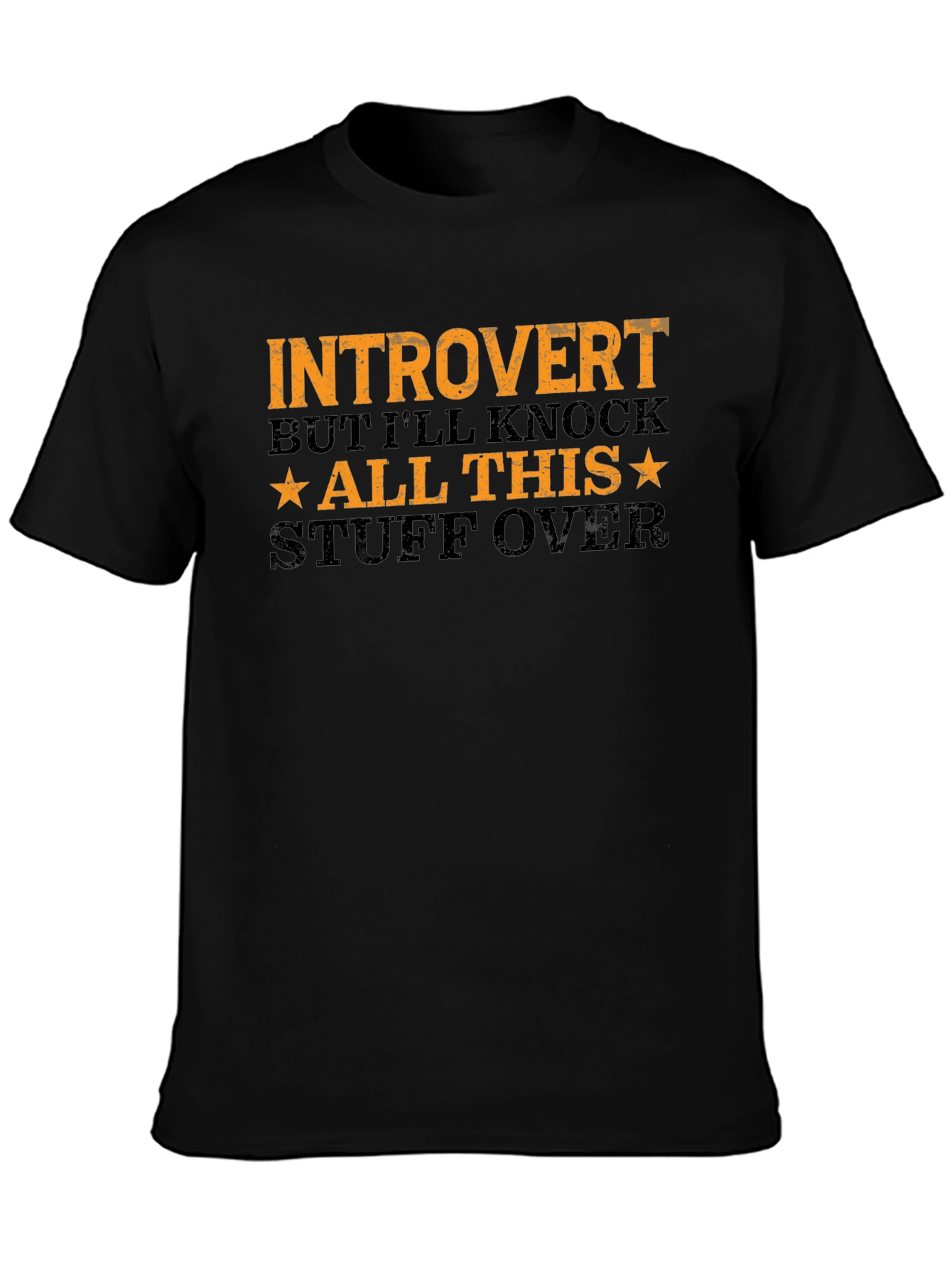 Introvert Graphic Tee - Black Cotton T-Shirt