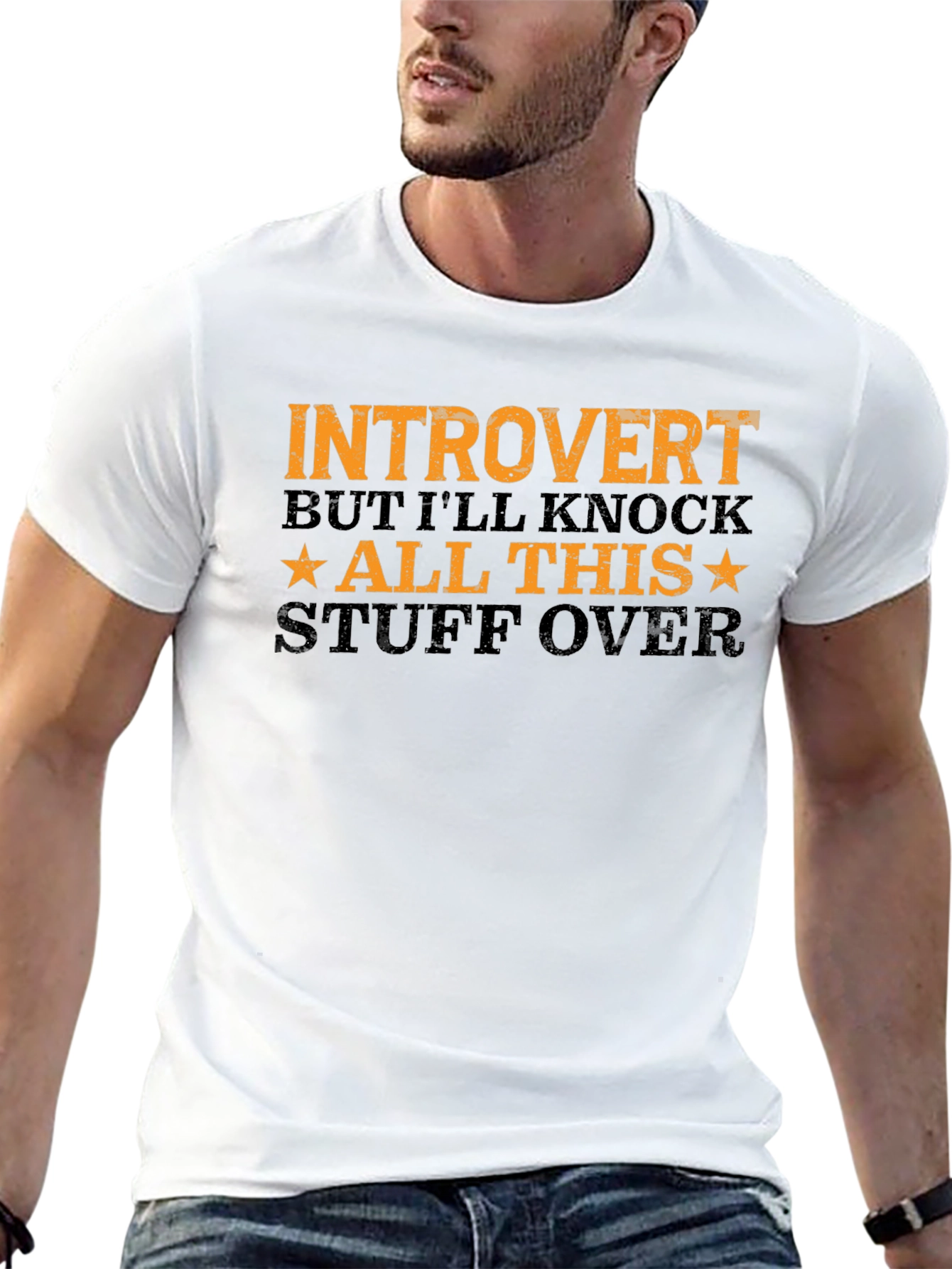Introvert Graphic Tee - Black Cotton T-Shirt