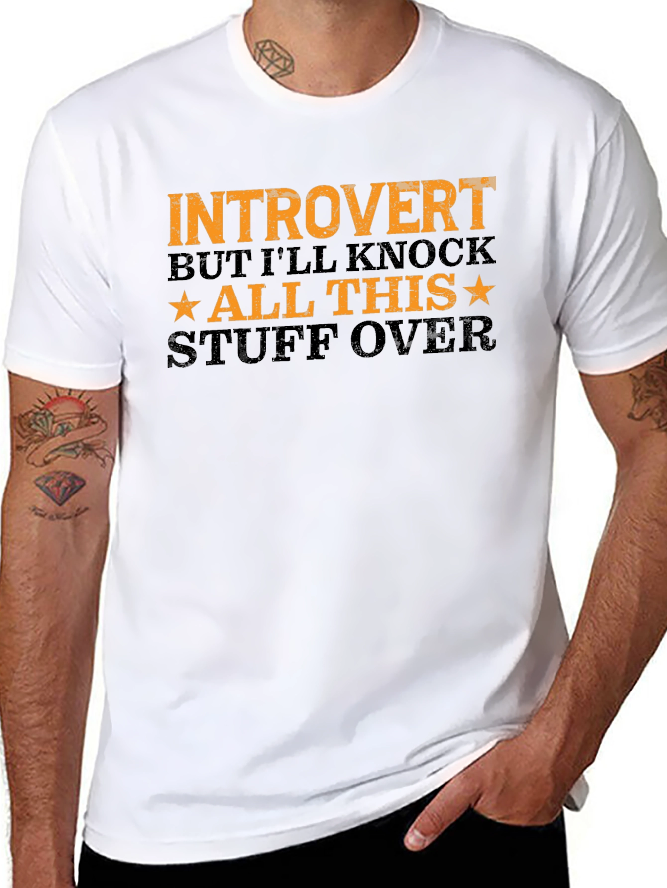Introvert Graphic Tee - Black Cotton T-Shirt
