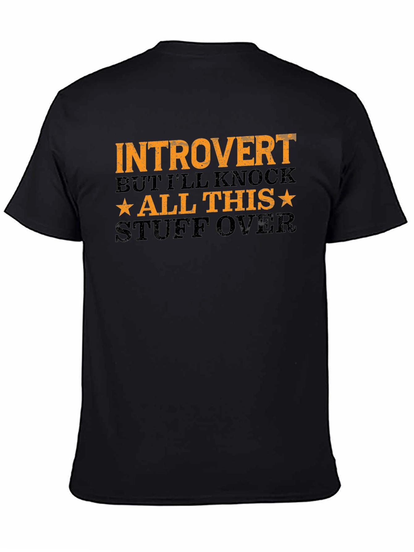 Introvert Graphic Tee - Black Cotton T-Shirt
