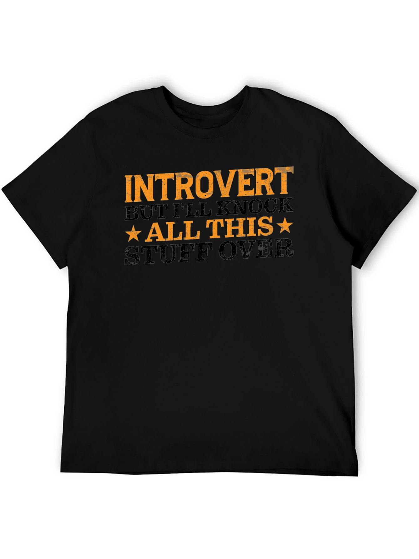 Introvert Graphic Tee - Black Cotton T-Shirt
