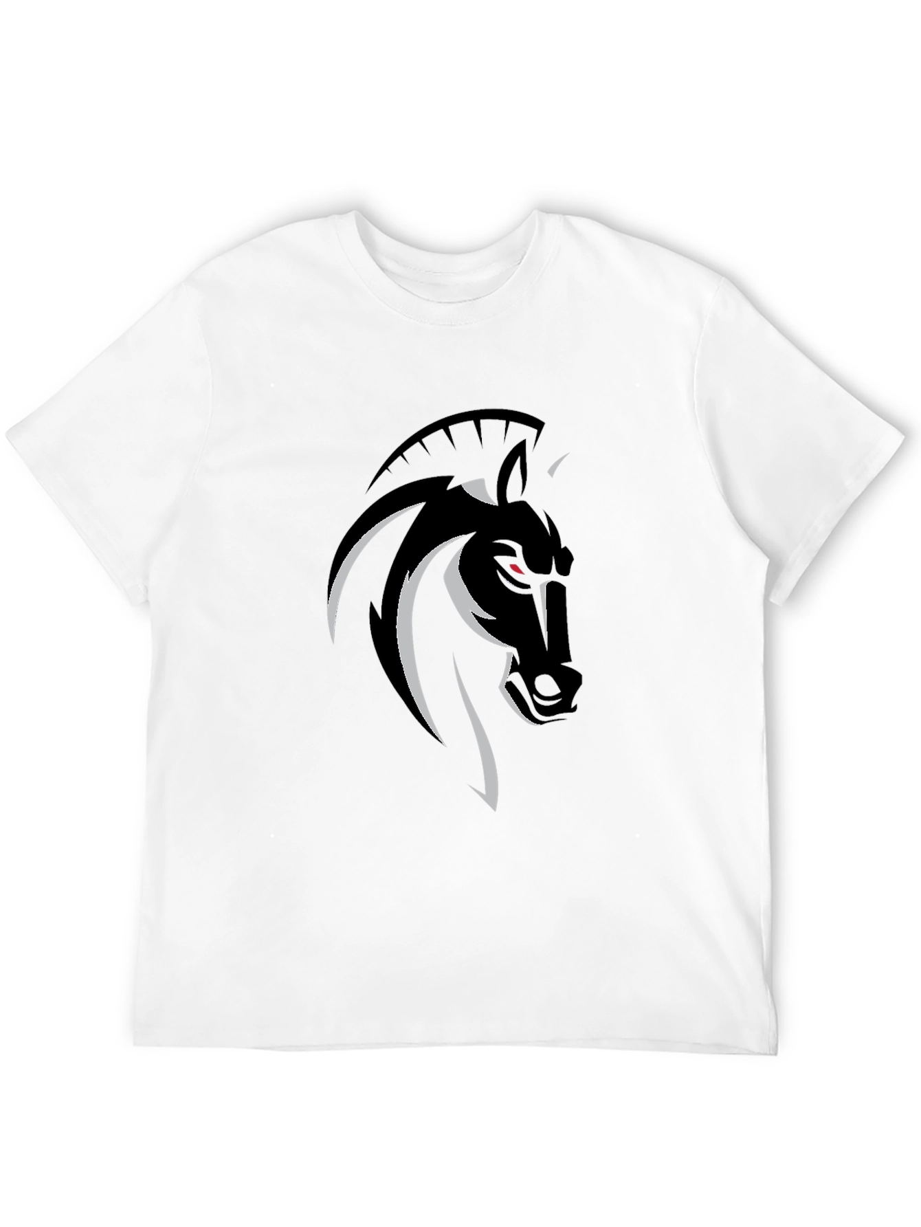 Mens Black T-Shirt with Horse Graphic Tee