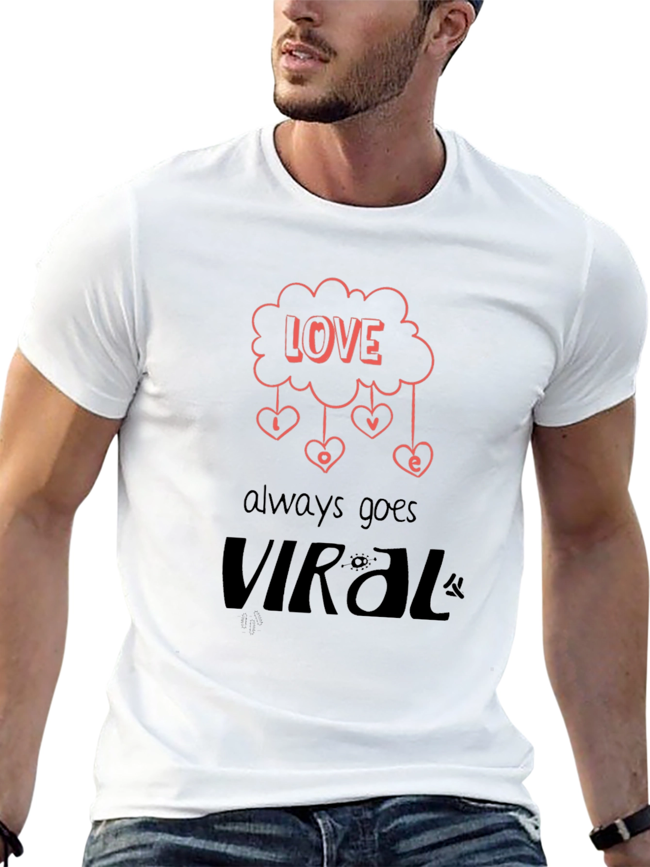 Love Goes Viral Graphic Tee - Trendy Black T-Shirt