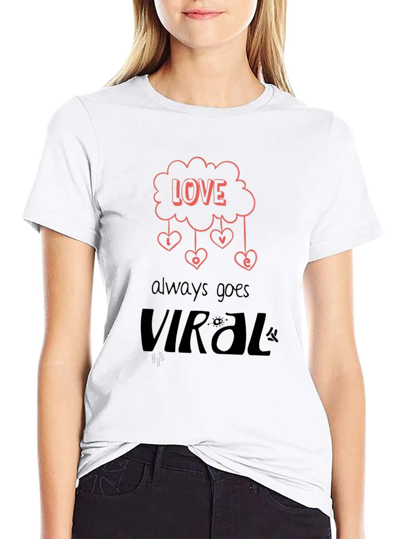Love Goes Viral Graphic Tee - Trendy Black T-Shirt
