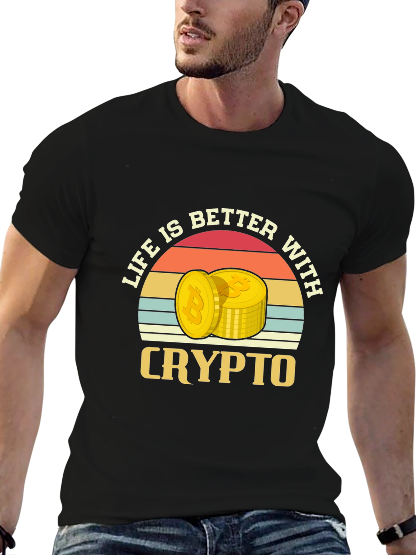 Life is Better With Crypto T-Shirt - Bitcoin Design