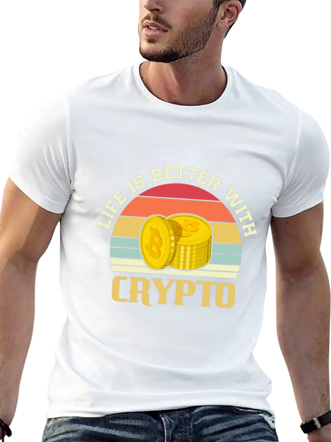 Life is Better With Crypto T-Shirt - Bitcoin Design