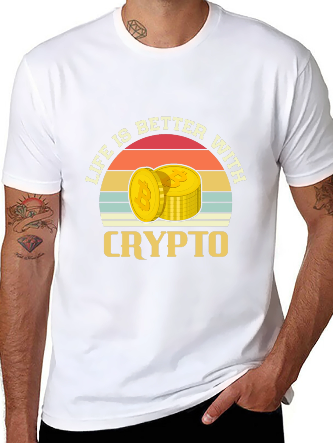 Life is Better With Crypto T-Shirt - Bitcoin Design