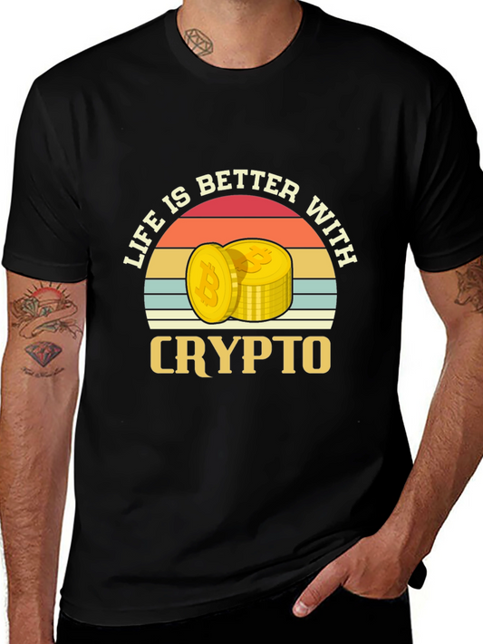 Life is Better With Crypto T-Shirt - Bitcoin Design