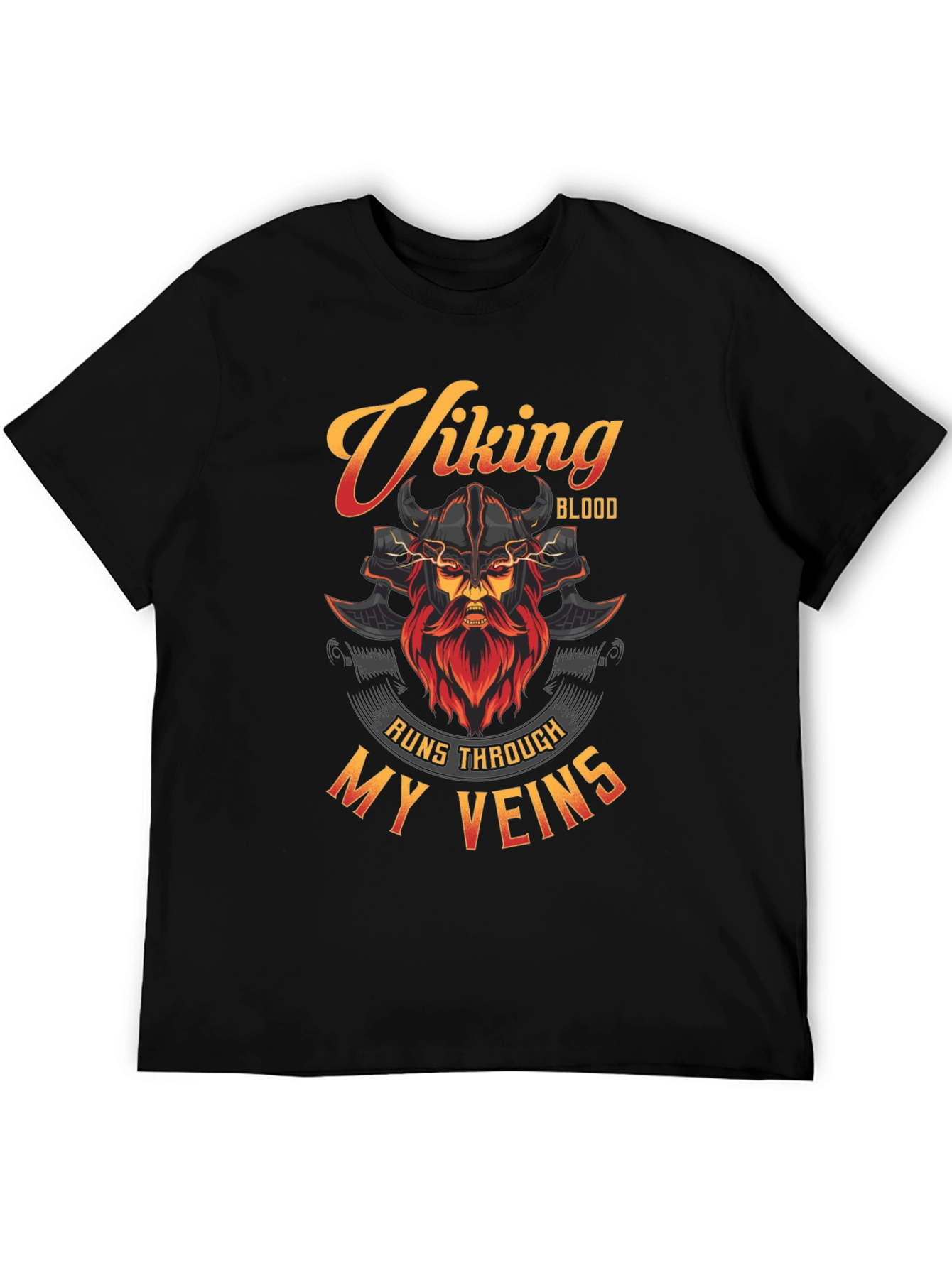 Viking Blood Runs Through My Veins Black T-Shirt
