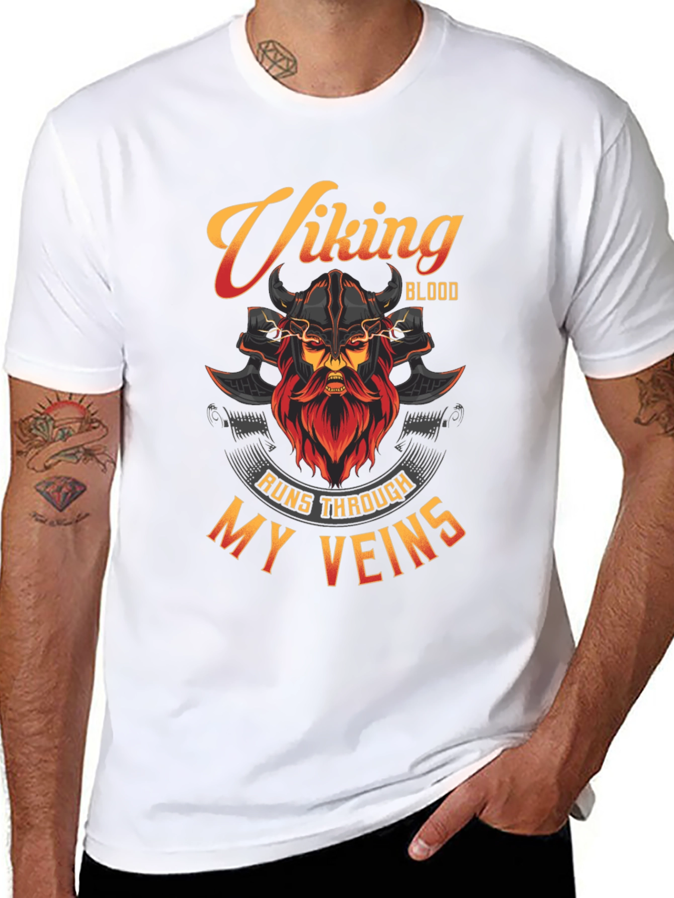 Viking Blood Runs Through My Veins Black T-Shirt