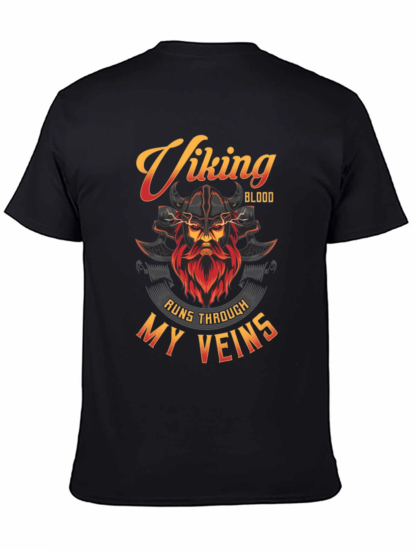 Viking Blood Runs Through My Veins Black T-Shirt