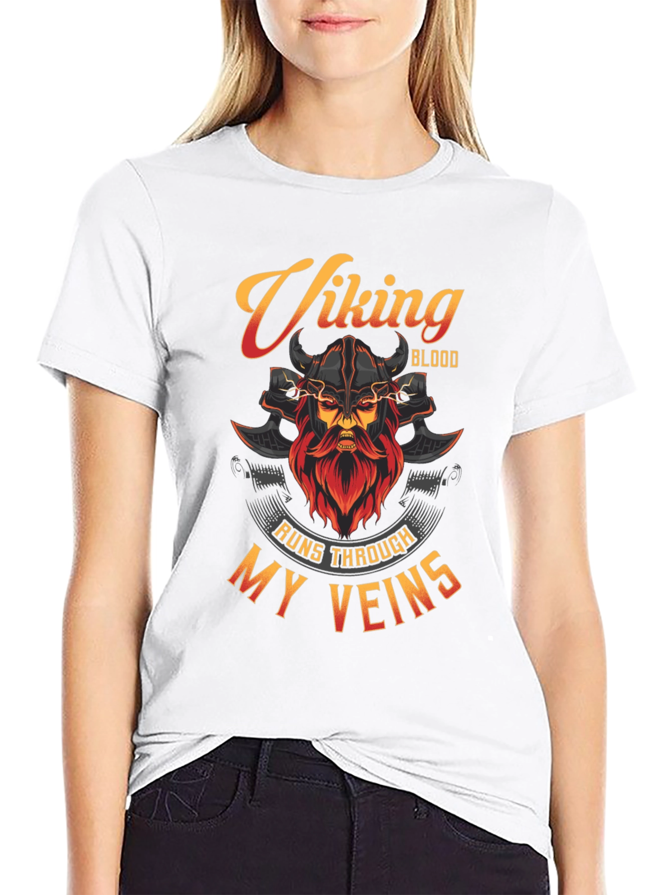 Viking Blood Runs Through My Veins Black T-Shirt