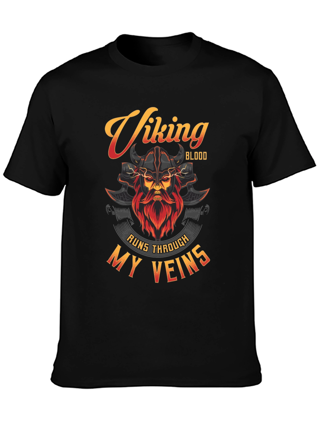 Viking Blood Runs Through My Veins Black T-Shirt