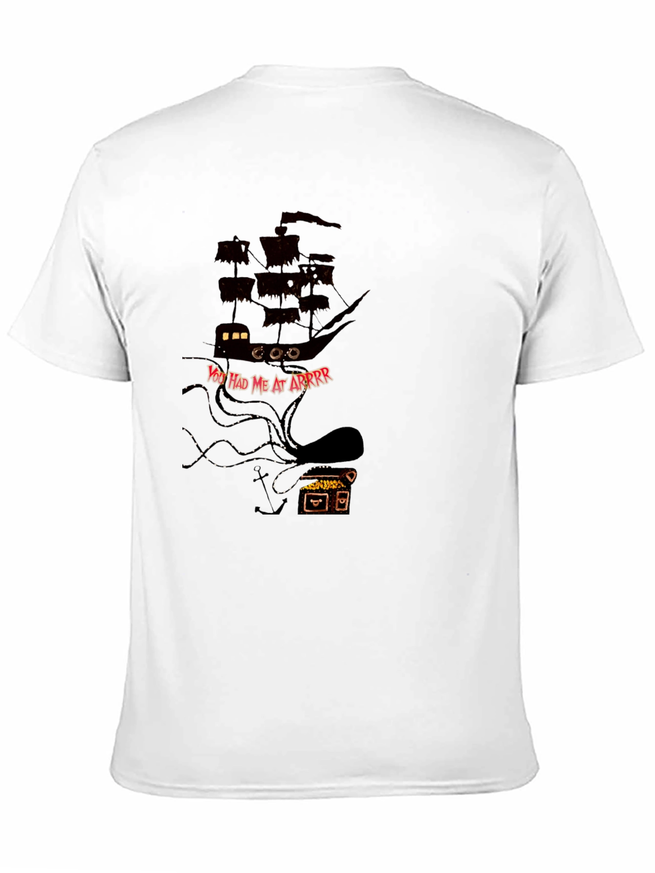 Pirate Ship Kraken T-Shirt - Black