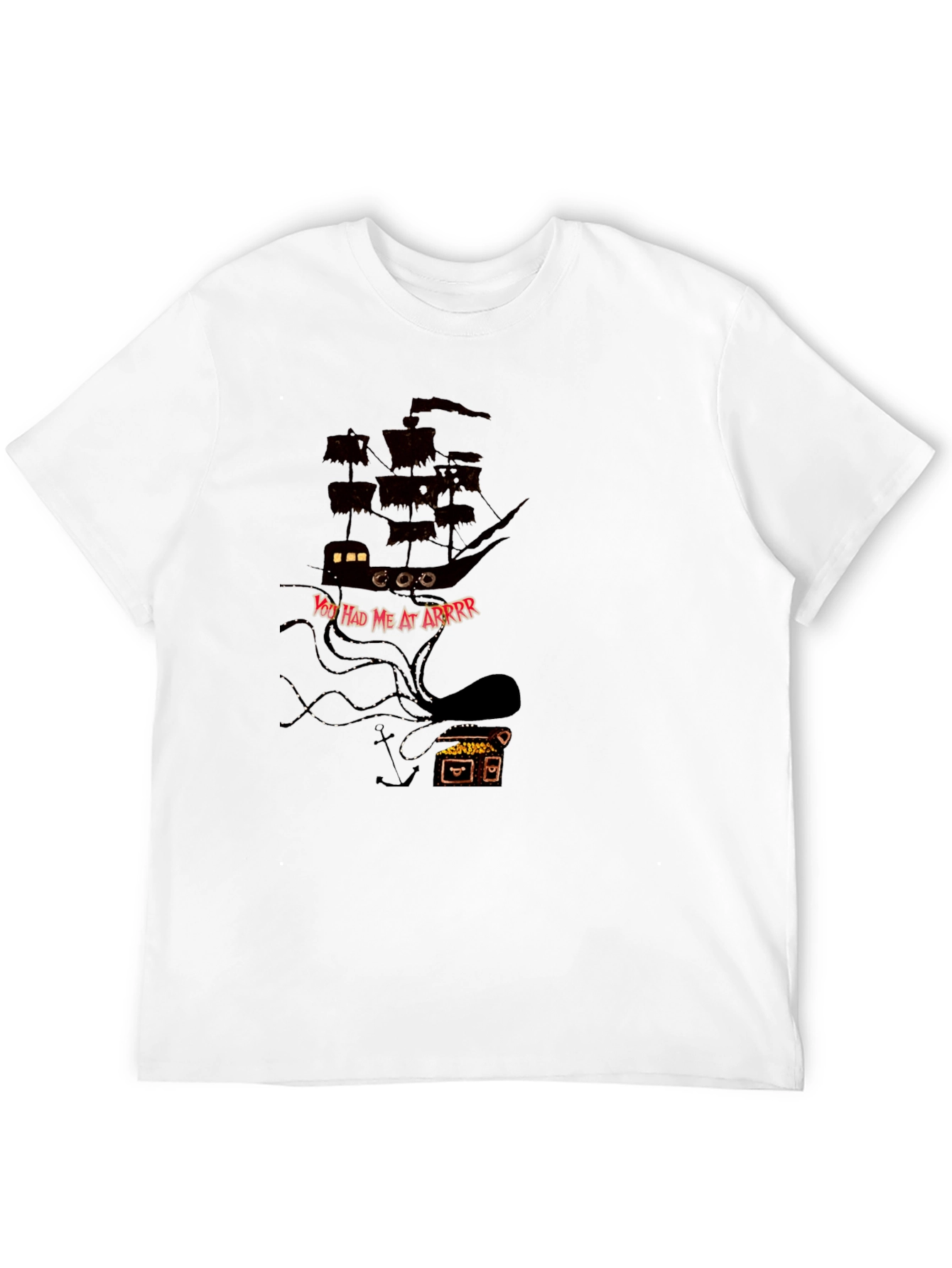 Pirate Ship Kraken T-Shirt - Black