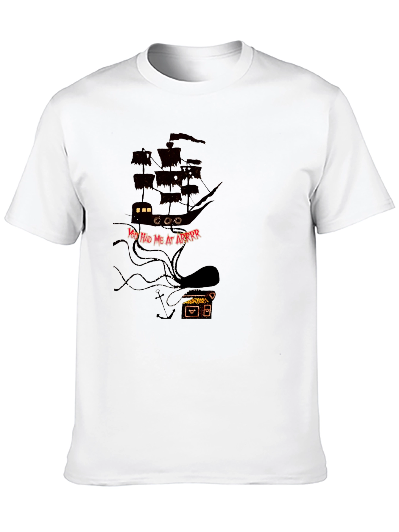 Pirate Ship Kraken T-Shirt - Black