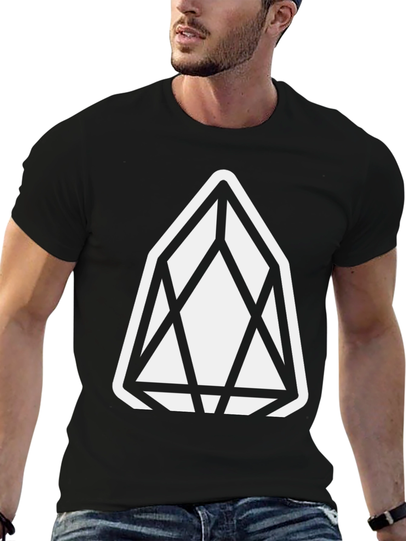 Geometric Graphic Tee - Modern Black T-Shirt