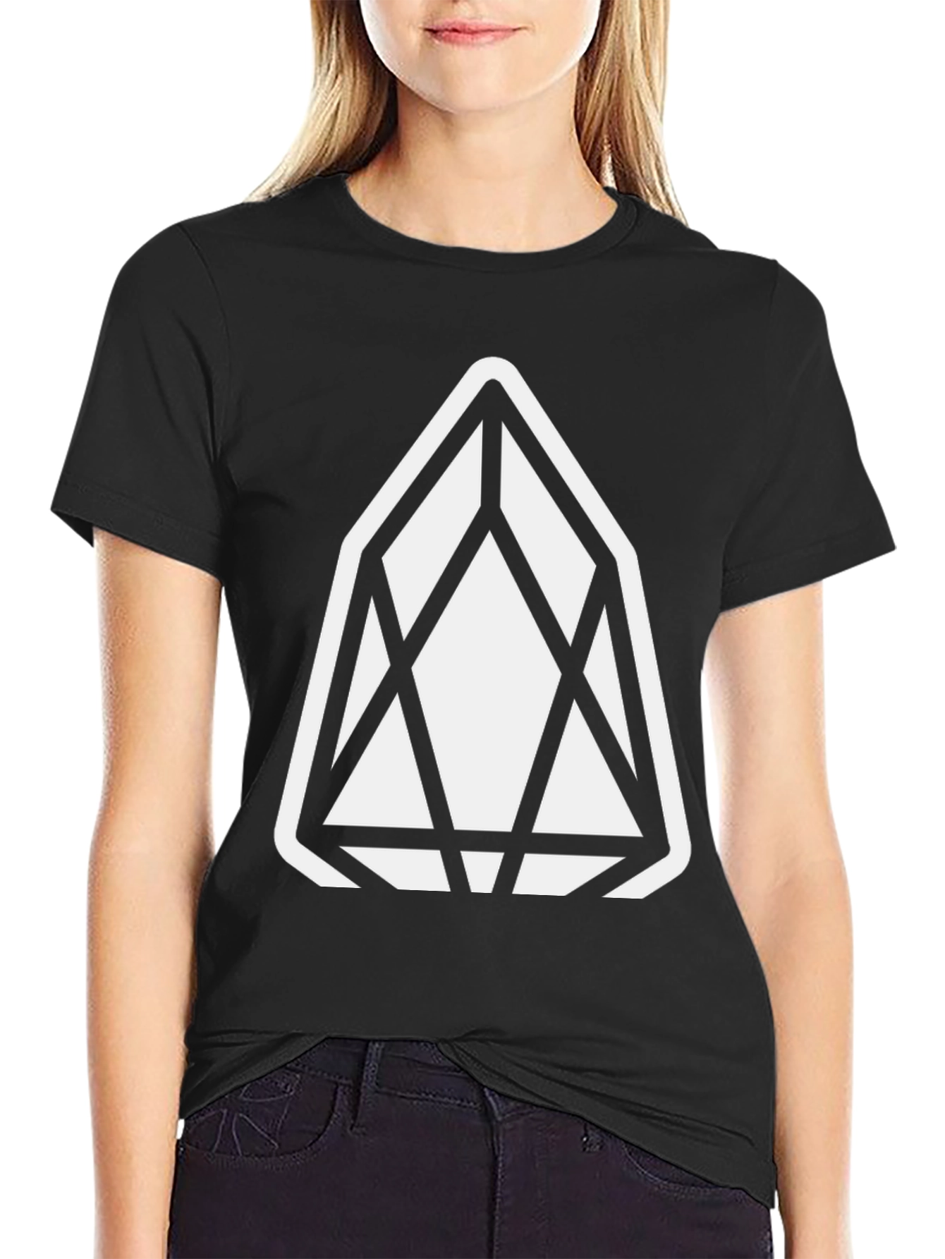 Geometric Graphic Tee - Modern Black T-Shirt