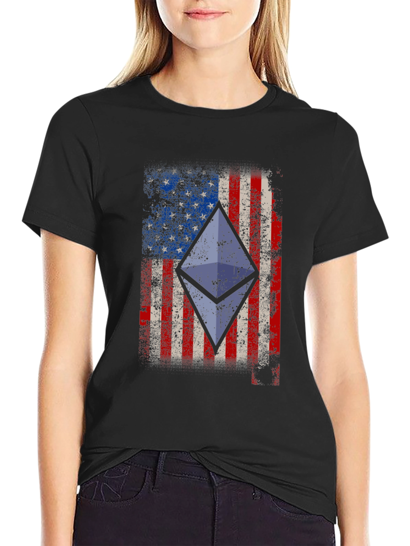 Ethereum American Flag Graphic Tee