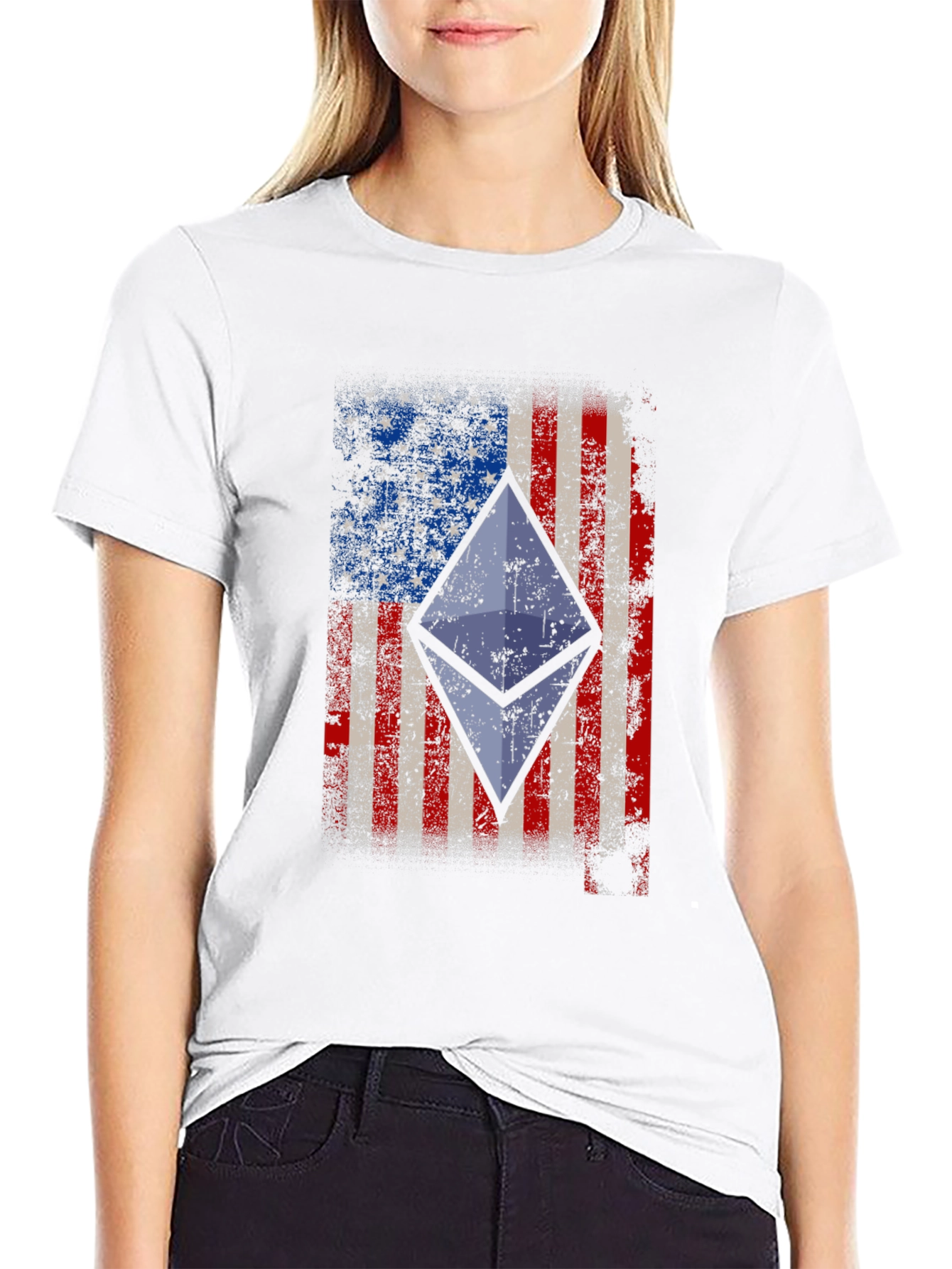Ethereum American Flag Graphic Tee