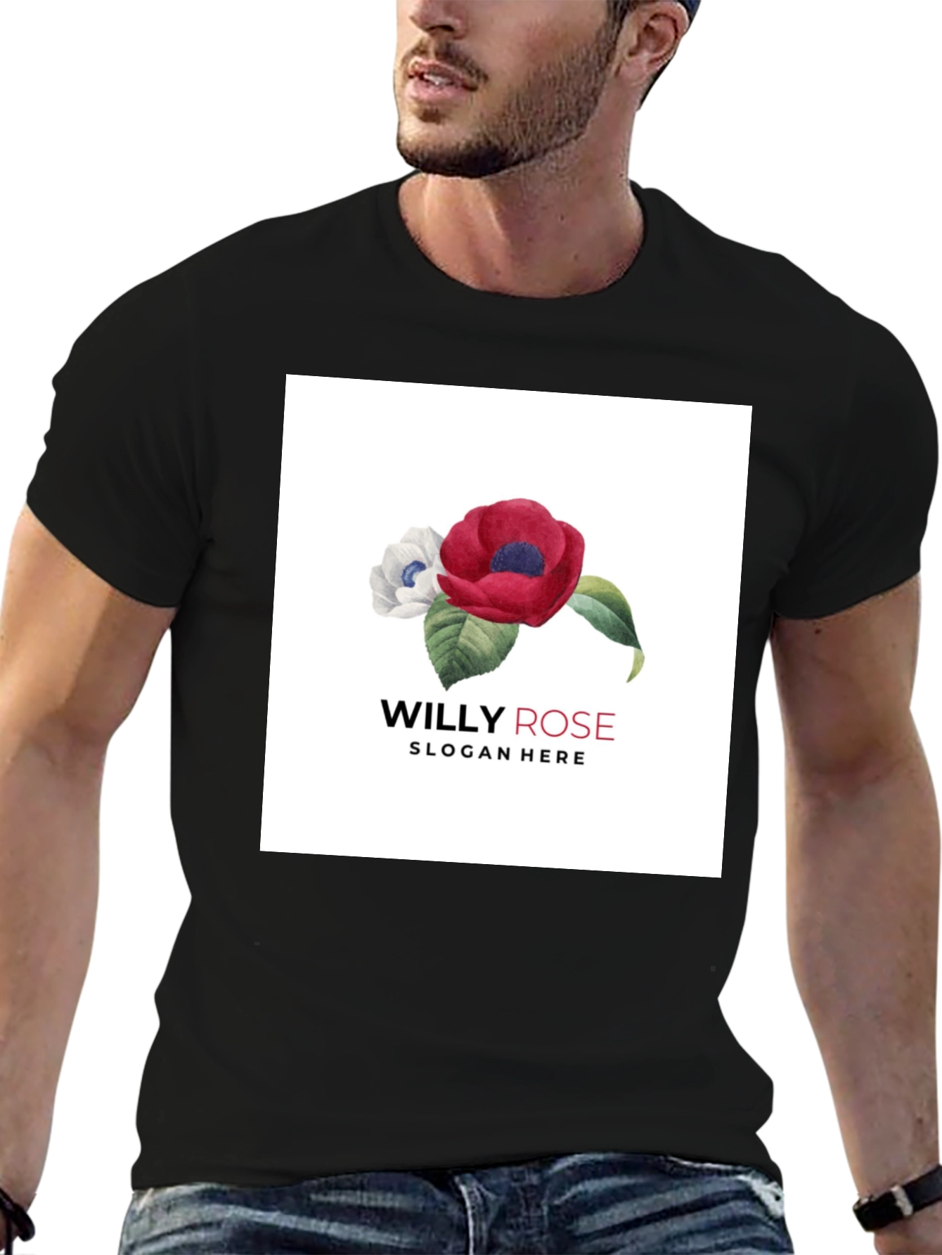 Willy Rose Floral Black T-Shirt