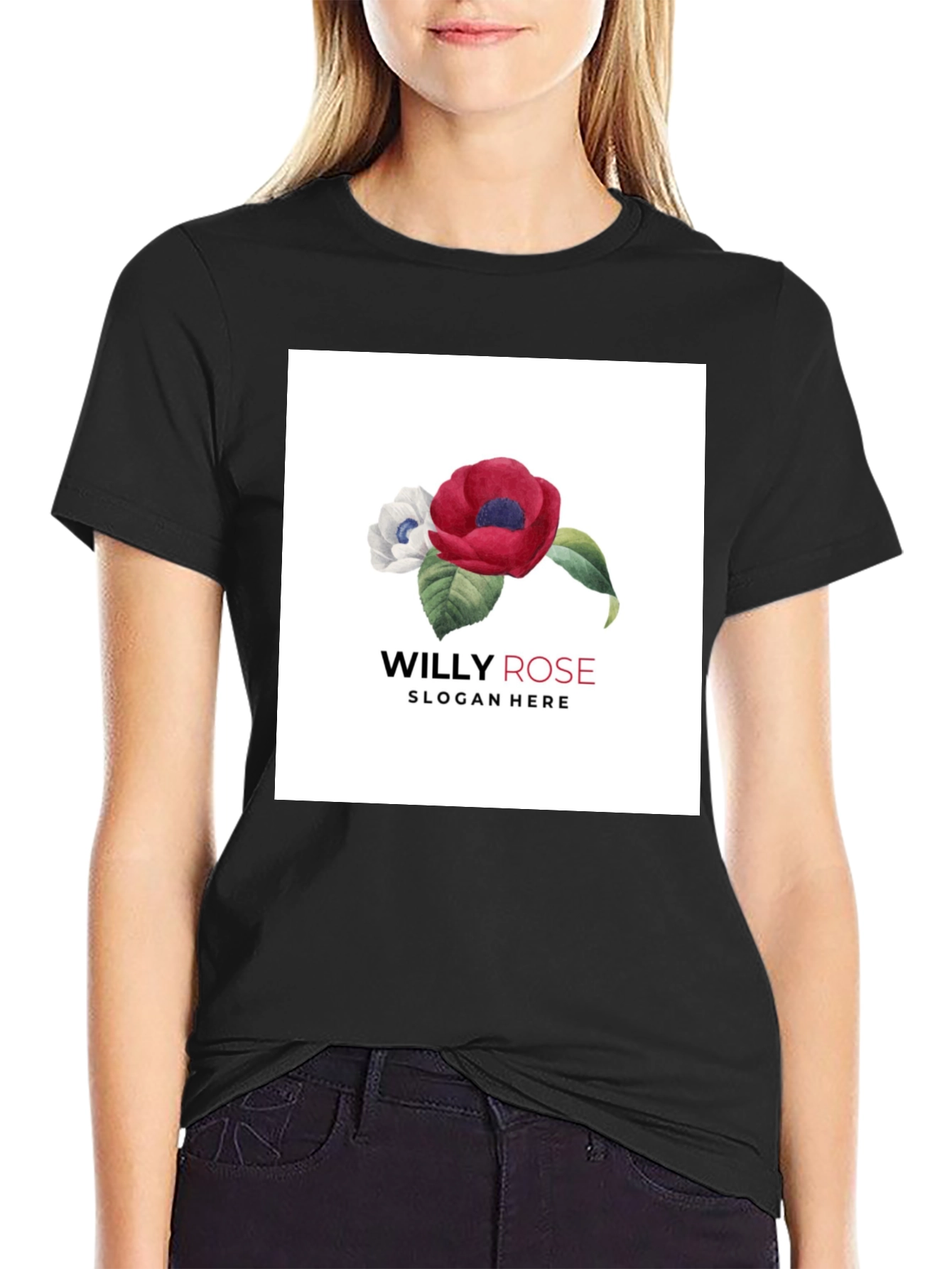 Willy Rose Floral Black T-Shirt