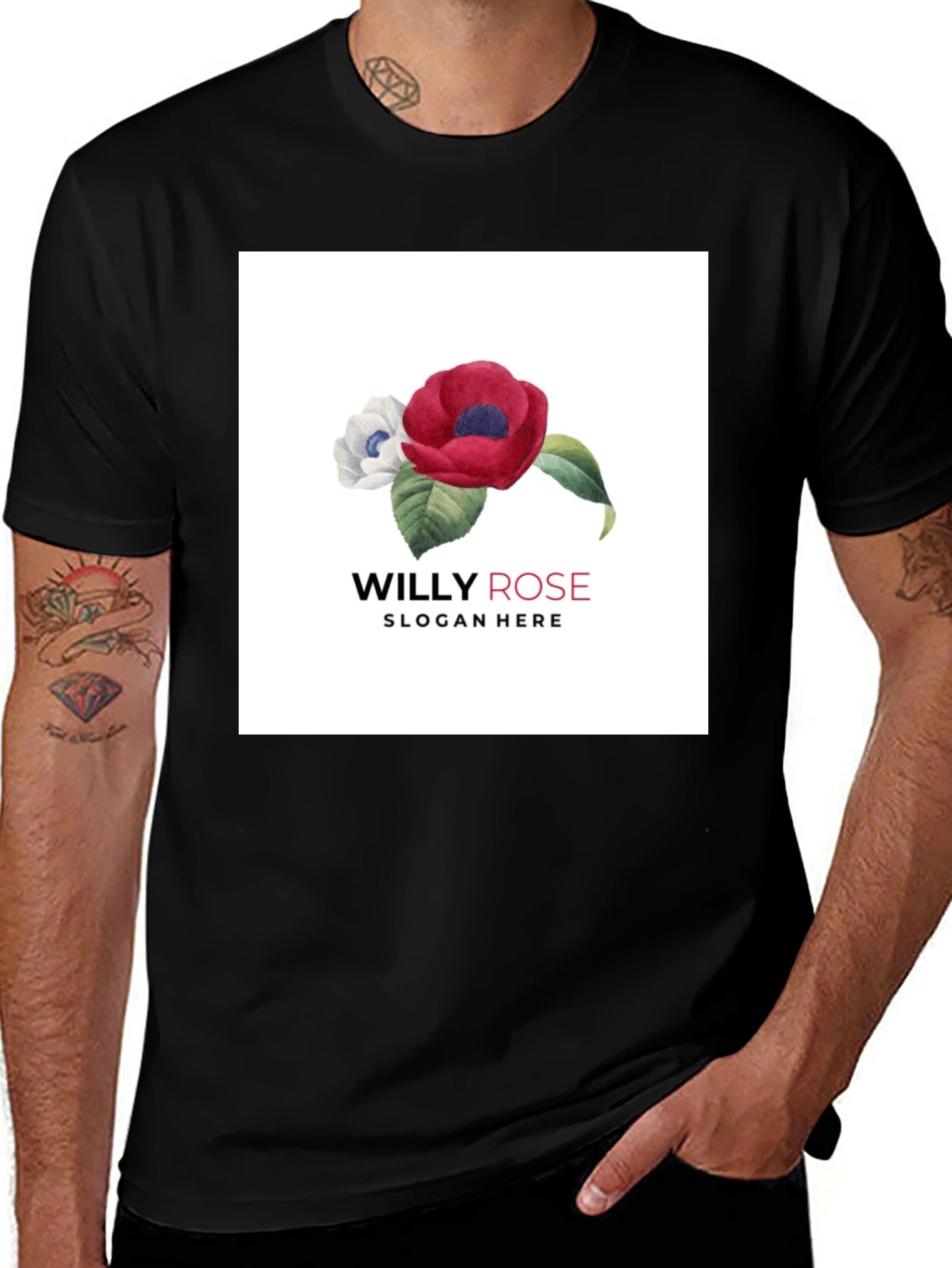 Willy Rose Floral Black T-Shirt