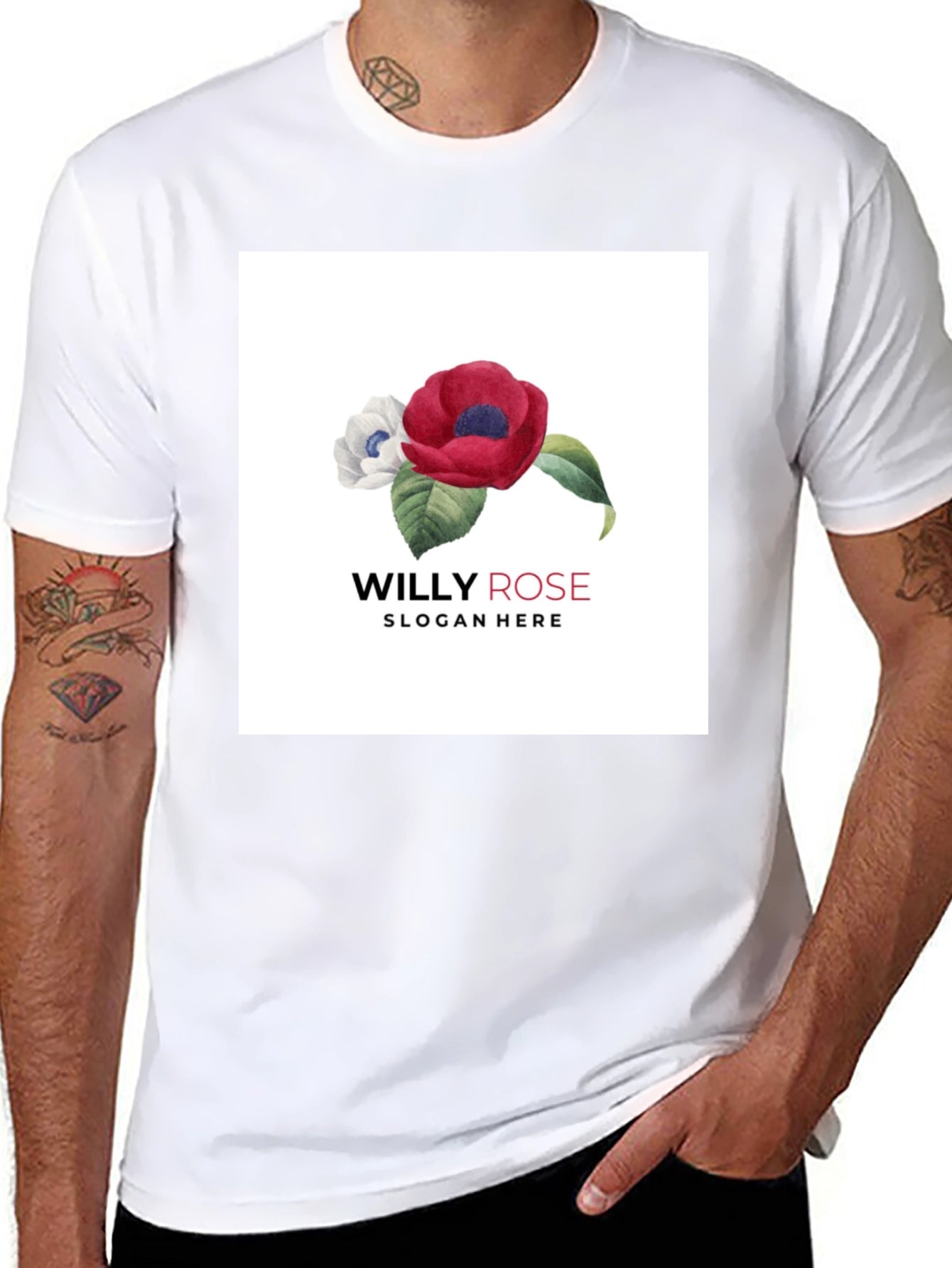 Willy Rose Floral Black T-Shirt