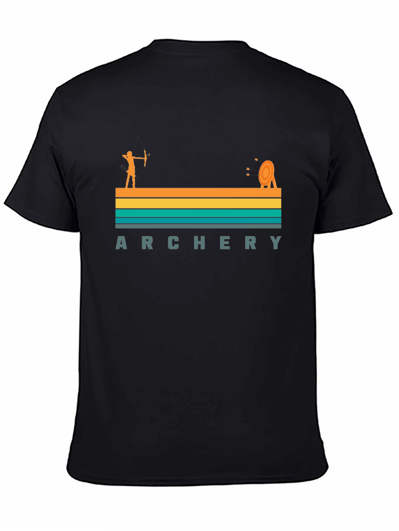 Archery Retro Style Graphic Tee - Black