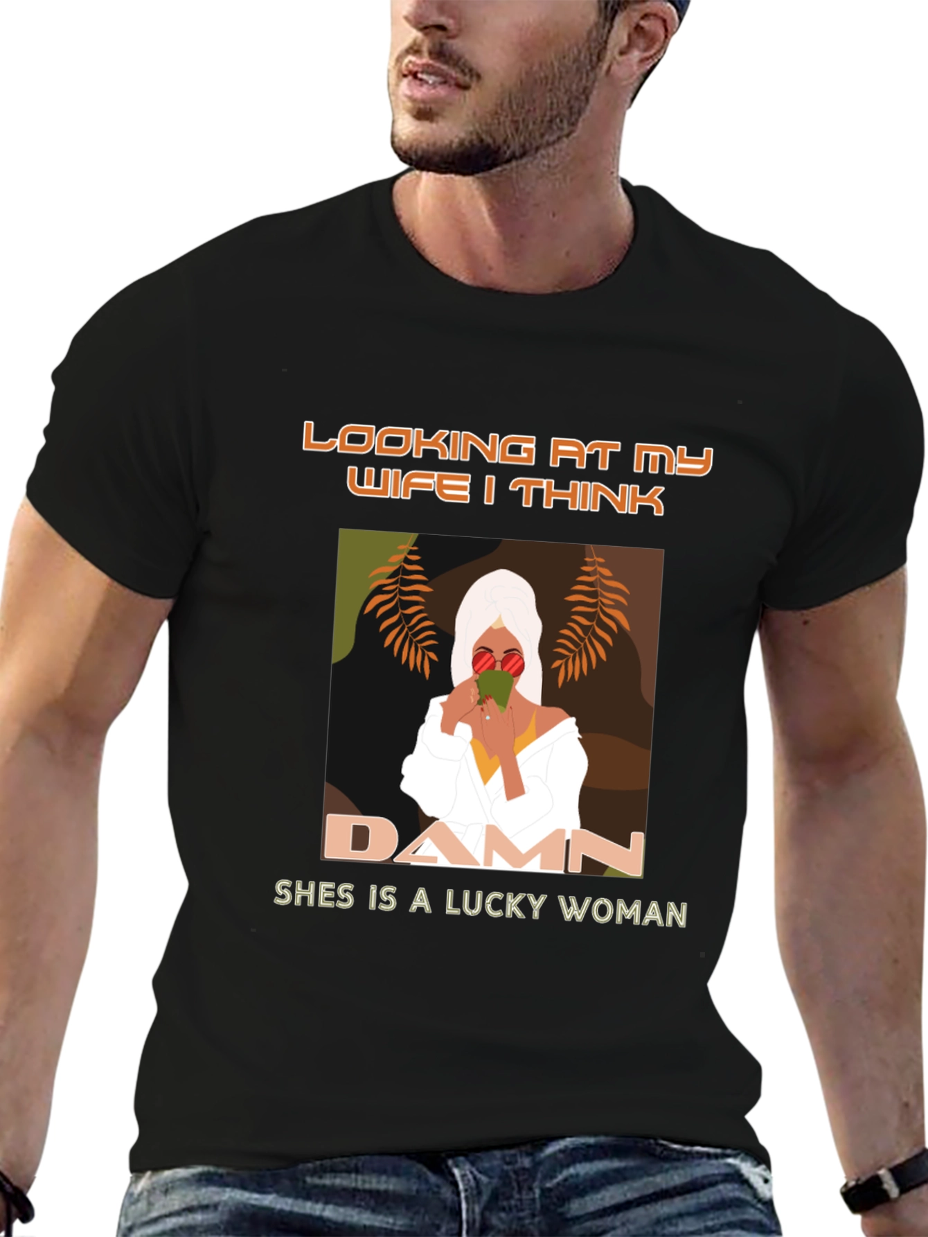 Lucky Wife Graphic Tee - Stylish Mens T-Shirt
