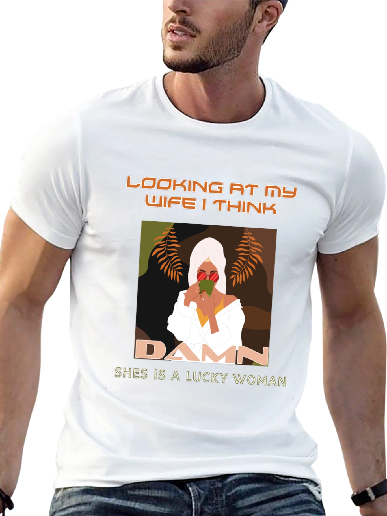Lucky Wife Graphic Tee - Stylish Mens T-Shirt