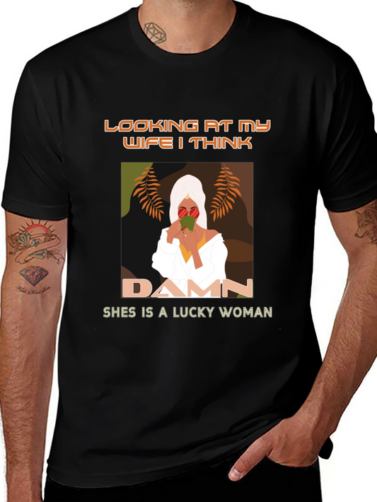 Lucky Wife Graphic Tee - Stylish Mens T-Shirt